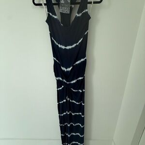 Young Fabulous & Broke Navy and White Tie-Dye Racerback Maxi Dress